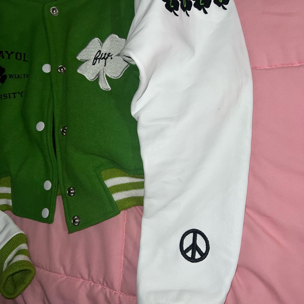 Cropped Green Varsity Jacket Extra Small - image 2